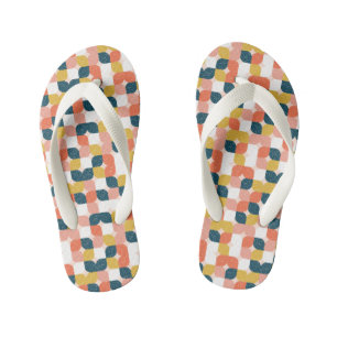 Bauhaus Retro Geometric Pattern Kid's Thongs