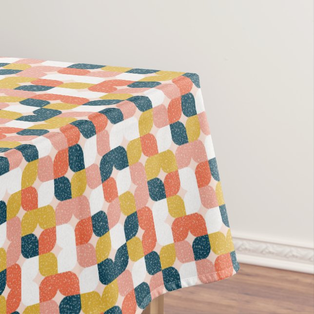 Bauhaus Retro Geometric Pattern Tablecloth (In Situ)