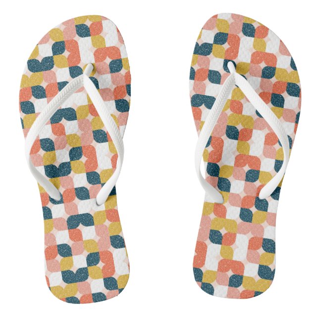 Bauhaus Retro Geometric Pattern Thongs (Footbed)