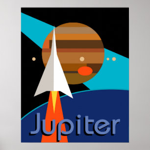 bauhaus rocket space art deco midcentury poster