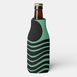 Bauhaus Seafoam Green Abstract Bottle Cooler