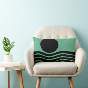 Bauhaus Seafoam Green Abstract Lumbar Cushion