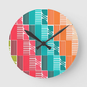 Bauhaus Shapes and Lines 2  Round Clock