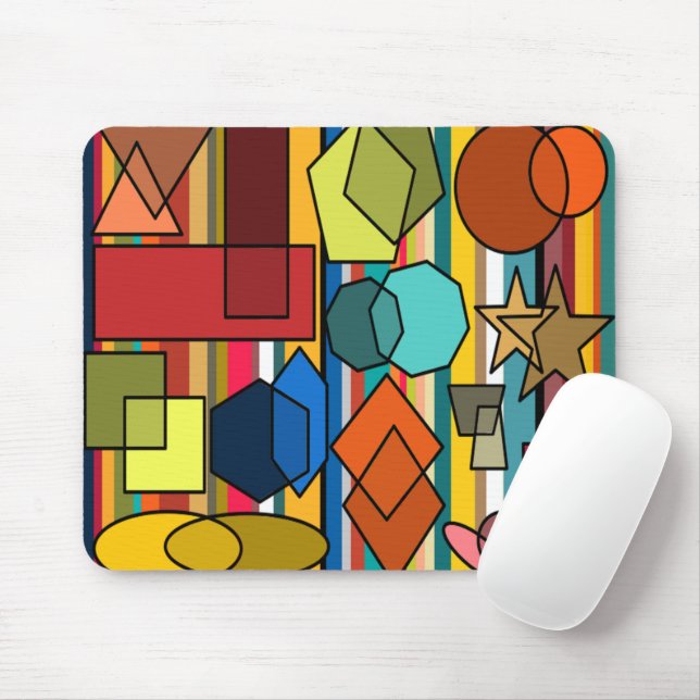 Bauhaus Shapes and Lines Mouse Pad (With Mouse)