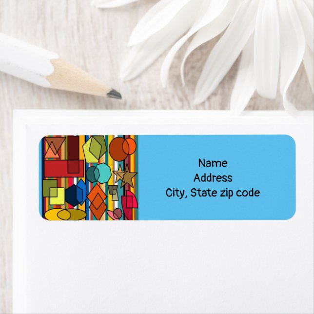 Bauhaus Shapes and Lines Return Address Label (Insitu)