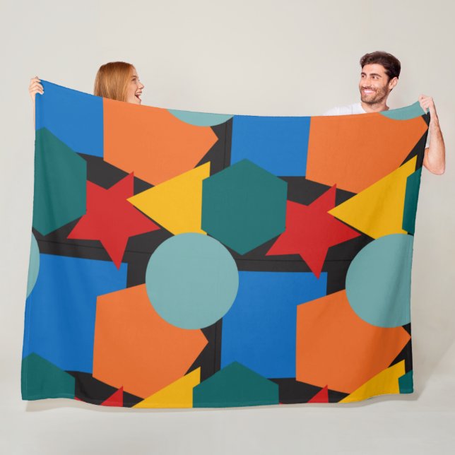 Bauhaus Shapes  Fleece Blanket (In Situ)