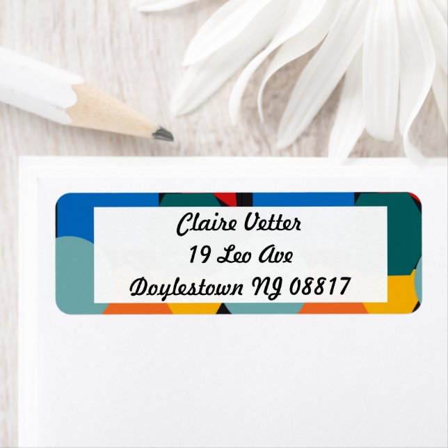 Bauhaus Shapes  Label Return Address Label (Insitu)