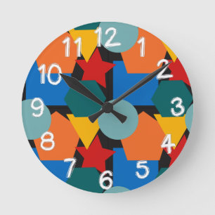 Bauhaus Shapes Round Clock