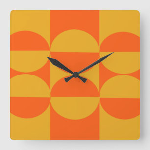 Bauhaus Squares and Circles  Square Wall Clock