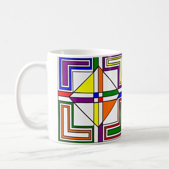 Bauhaus Stained Glass Coffee Mug (Left)