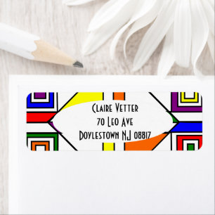 Bauhaus Stained Glass Return Address Label