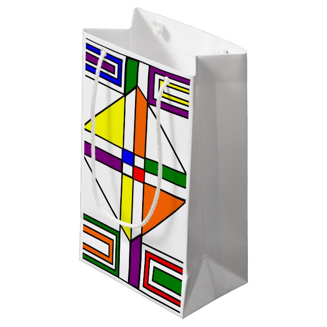 Bauhaus Stained Glass Small Gift Bag (Front Angled)