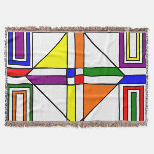 Bauhaus Stained Glass Throw Blanket