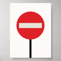 Bauhaus Stop Sign Poster – Bold Geometric Wall Art