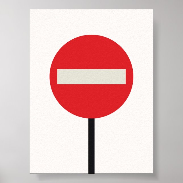 Bauhaus Stop Sign Poster – Bold Geometric Wall Art (Front)