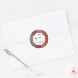 Bauhaus Striped Custom Wedding Favour Thank You Classic Round Sticker