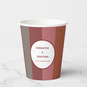 Bauhaus Striped Custom Wedding Paper Cups