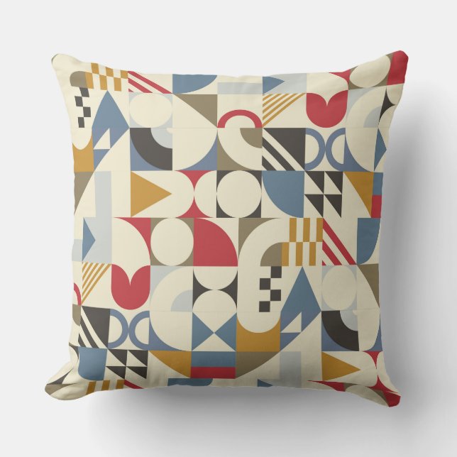 Bauhaus Style Geometric Shape Design Cushion (Front)