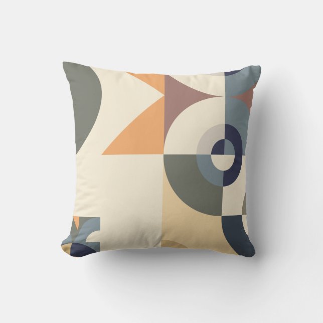 Bauhaus Style Geometric Shapes Cushion (Front)