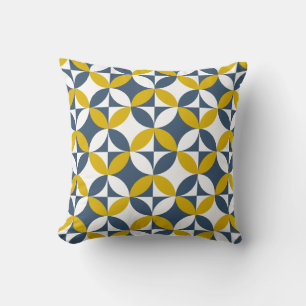 Bauhaus Style Mid Century Geometric Circles  Cushion