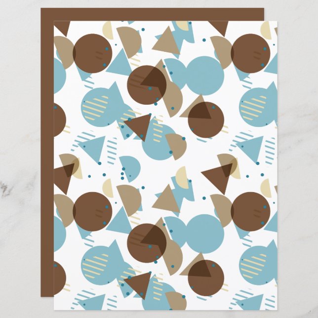 Bauhaus Style Mosaic Art Pattern Scrapbook Paper (Front/Back)