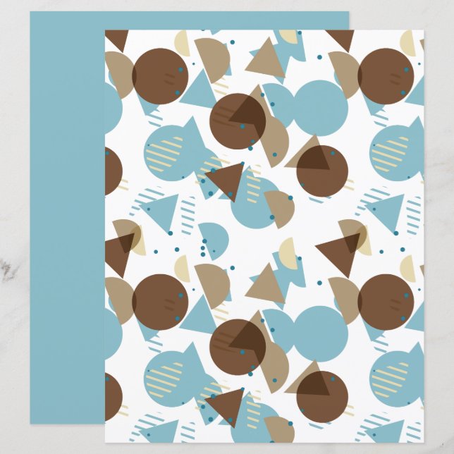 Bauhaus Style Mosaic Art Pattern Scrapbook Paper (Front/Back)