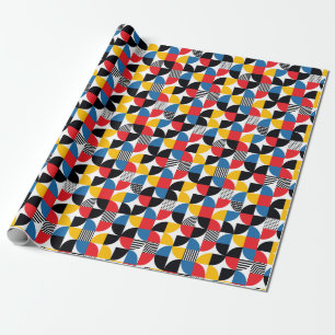 Bauhaus Style Retro Geometric Art Wrapping Paper