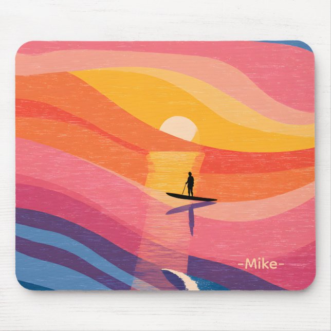 Bauhaus Sunset Custom Name Mouse Pad (Front)