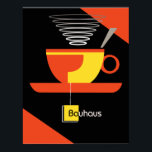 Bauhaus tea midcentury art deco poster<br><div class="desc">Bauhaus inspired original tea poster</div>