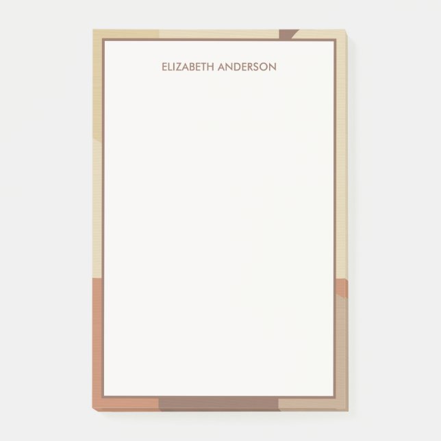Bauhaus Terracotta Beige Abstract Personalized Post-it Notes (Front)