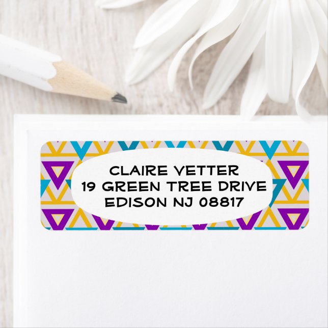 Bauhaus Triangle Mesh  Return Address Label (Insitu)