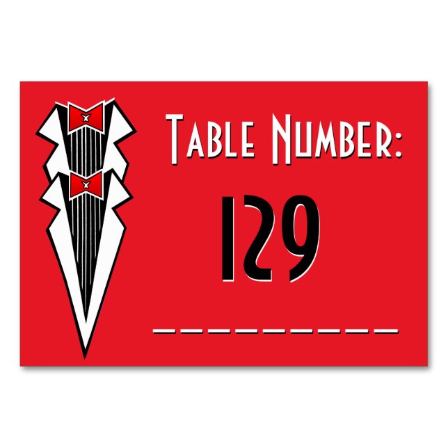 Bauhaus Tuxedo TNC Table Number (Front)