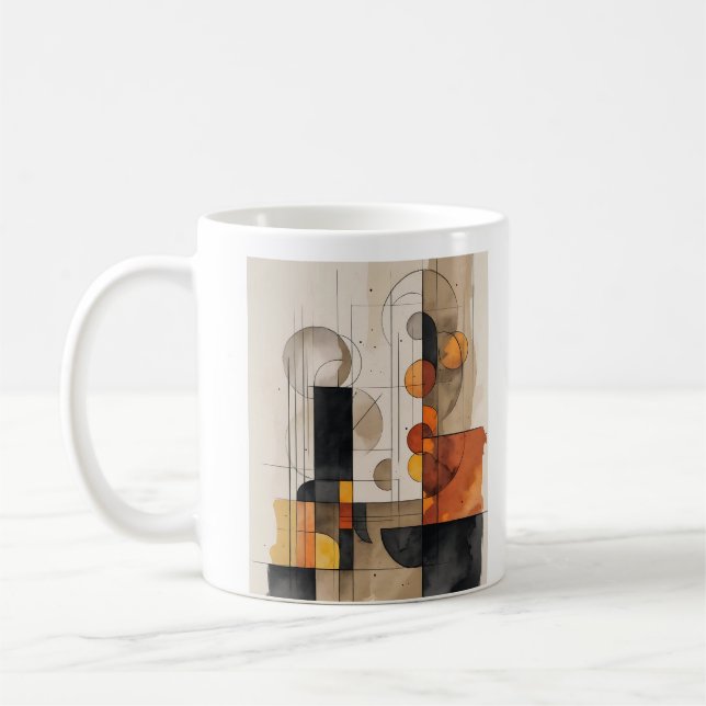 bauhaus watercolor abstract mug (Left)