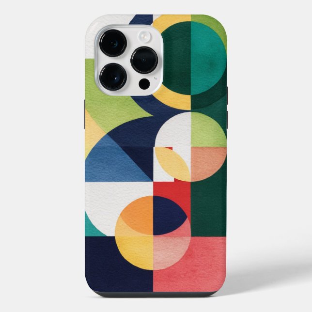  Bauhaus Watercolor - Geometric Green Phone Case (Back)
