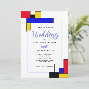 Bauhouse Mondrian Style Wedding Invitation