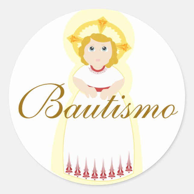 "Bautismo" Sticker-Customise Classic Round Sticker (Front)