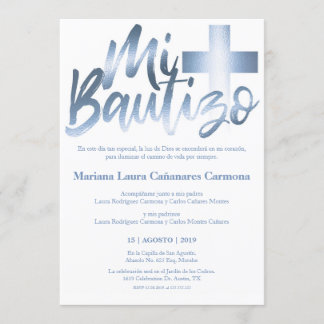 Bautizo Baptism Spanish Language Faux GOLD Invitation