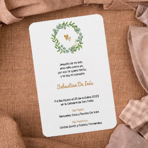 Bautizo Estampita Estampa Bookmark Baptism Announcement