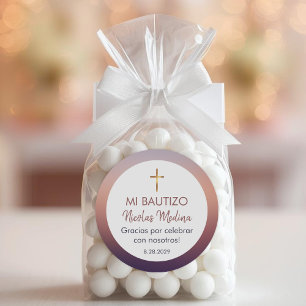 Bautizo in spanish Baptism Christening Favours Classic Round Sticker