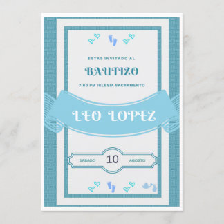 Bautizo Invitacion niño Invitation