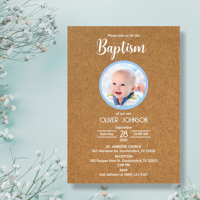 Bautizo Invitacion Photo Baby Boy or Girl Baptism Invitation (Creator Uploaded)