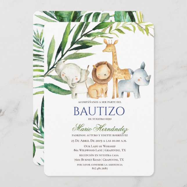 Bautizo Invitacione De bautizo Baptism Invitation (Front/Back)
