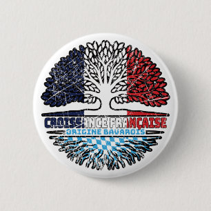 Bavaria Bavarian French France Tree Roots Flag 6 Cm Round Badge