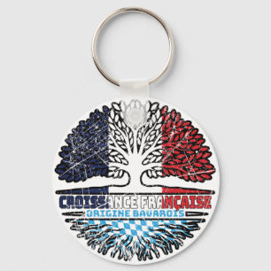Bavaria Bavarian French France Tree Roots Flag Key Ring