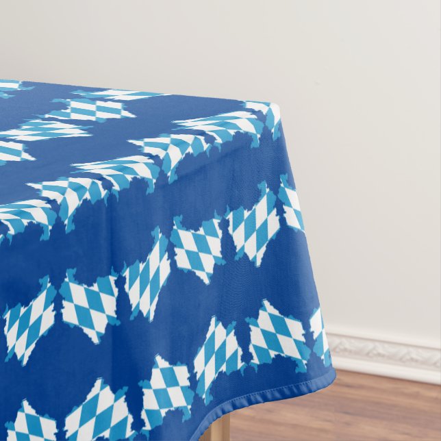 BAVARIA Bayern Flag Map Outline OKTOBERFEST Tablecloth (In Situ)