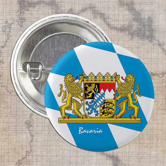 Bavaria button, patriotic Bavarian Flag fashion 3 Cm Round Badge (Creator Uploaded)