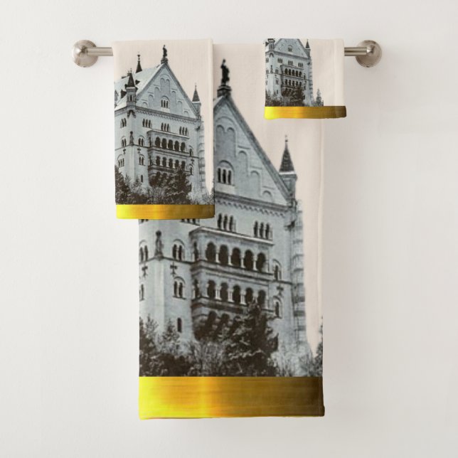Bavaria Crest King Ludwig's Castle Oktoberfest Bath Towel Set (Insitu)