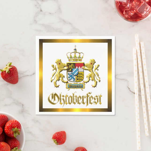 Bavaria Crest Oktoberfest Napkin (Insitu)