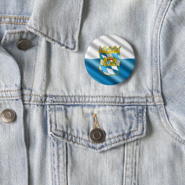 Bavaria flag 6 cm round badge (In Situ)
