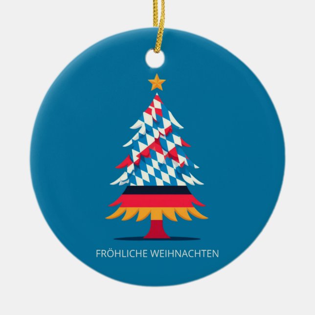 BAVARIA FLAG INSPIRED CERAMIC ORNAMENT (Front)
